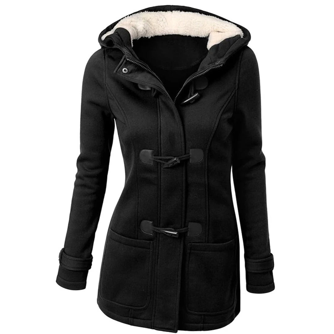 Long Wool Coat for Women Elegant Hooded