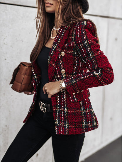 Elegant Blazer Women Tailored Fit Puff Sleeves