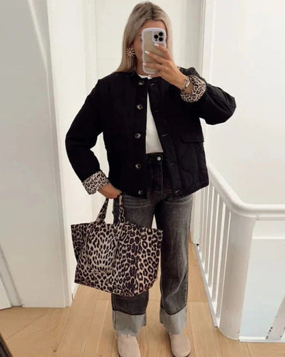 Elegante Leopardenjacke Damen Design - IdealeKleiden