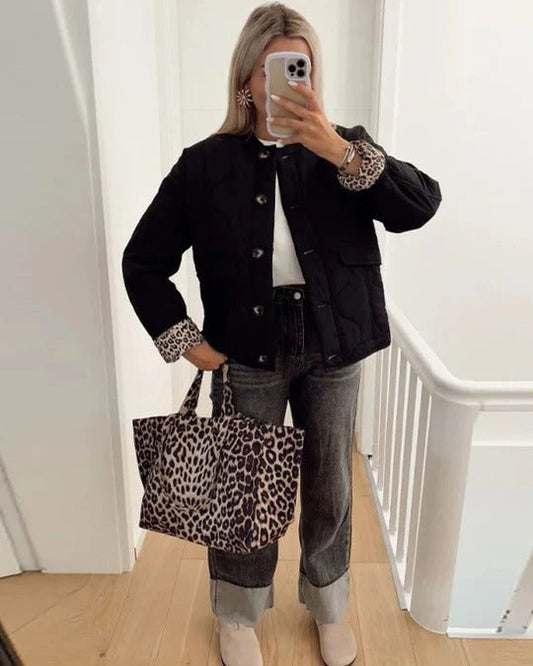 Elegante Leopardenjacke Damen Design - IdealeKleiden