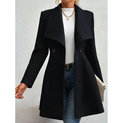 Elegant Wool Coat Slim Figure-Hugging Classic