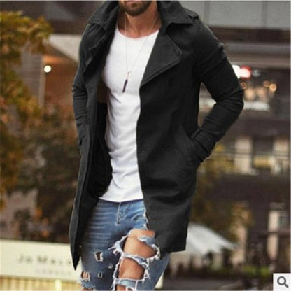 Mantel Damen Slim Fit Mittellang Baumwolle