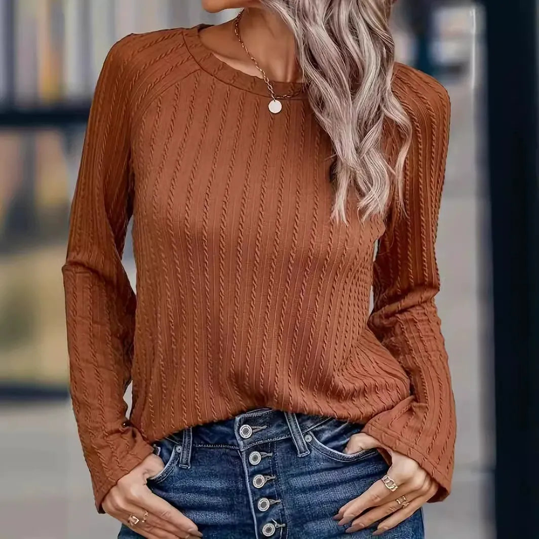 Comfortable Long Sleeve T-Shirt Crew Neck Relaxed Fit
