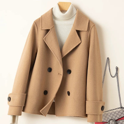 Women's Short Wool-Look Fitted Coat