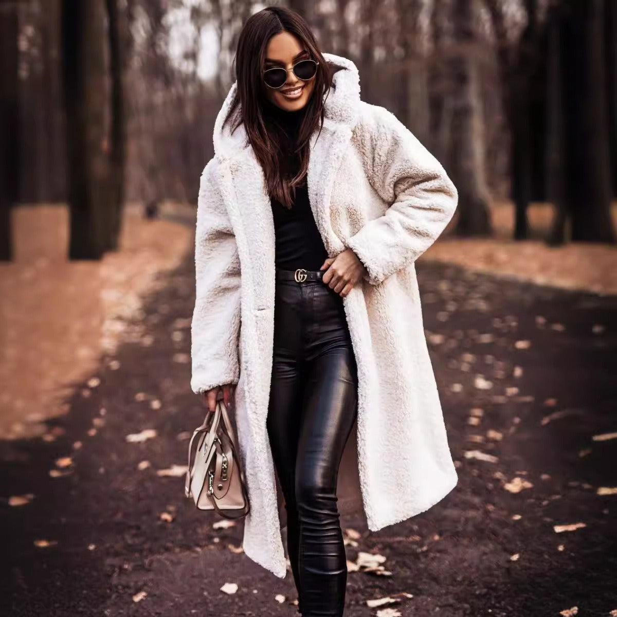 Oversized Wool Winter Coat with Hood