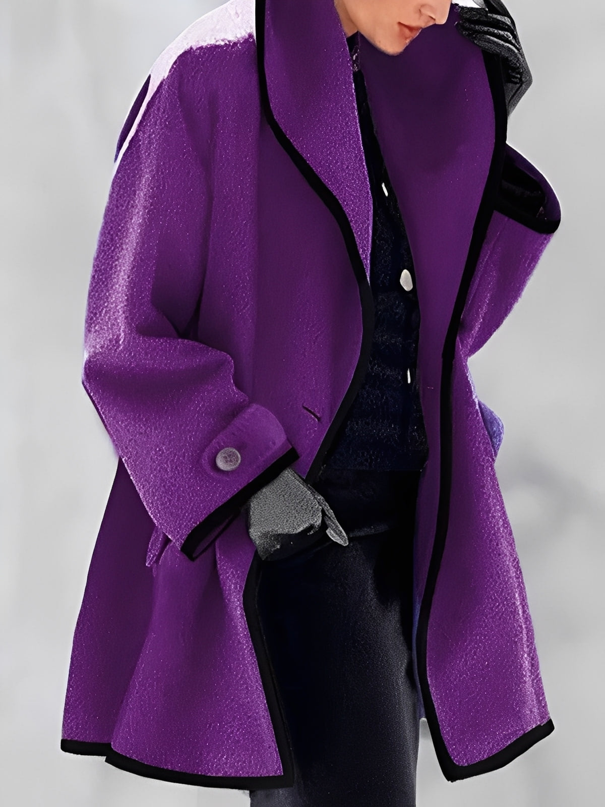 Women's Scarf Wool Coat With Hood Warm