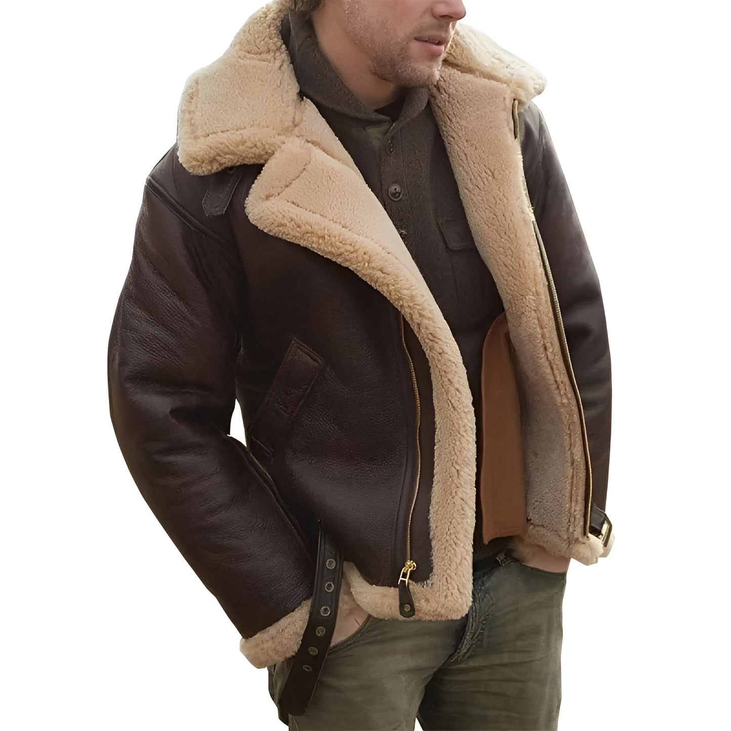 Elegant Men's Robust Leather Jacket