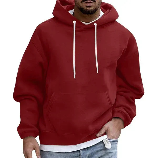 Comfortable Men's Hoodie Plus Size Soft Cotton Kangaroo Pocket Hood