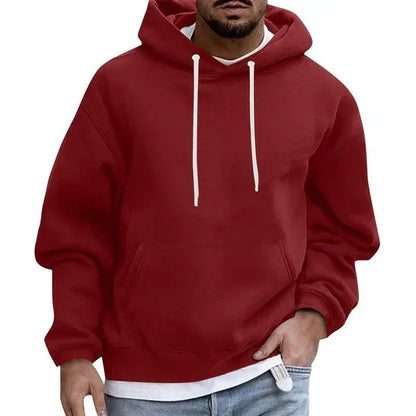 Comfortable Men's Hoodie Plus Size Soft Cotton Kangaroo Pocket Hood