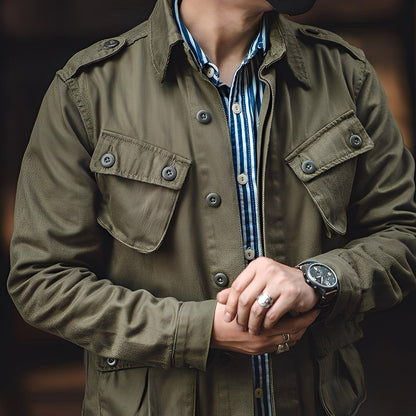 Men's Classic Washing Jacket with Pockets
