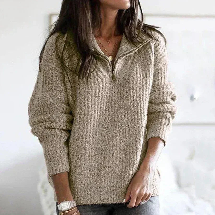 Soft Knit Half-Zip Jumper for Women