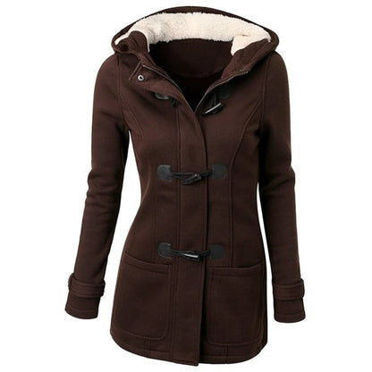 Long Wool Coat for Women Elegant Hooded