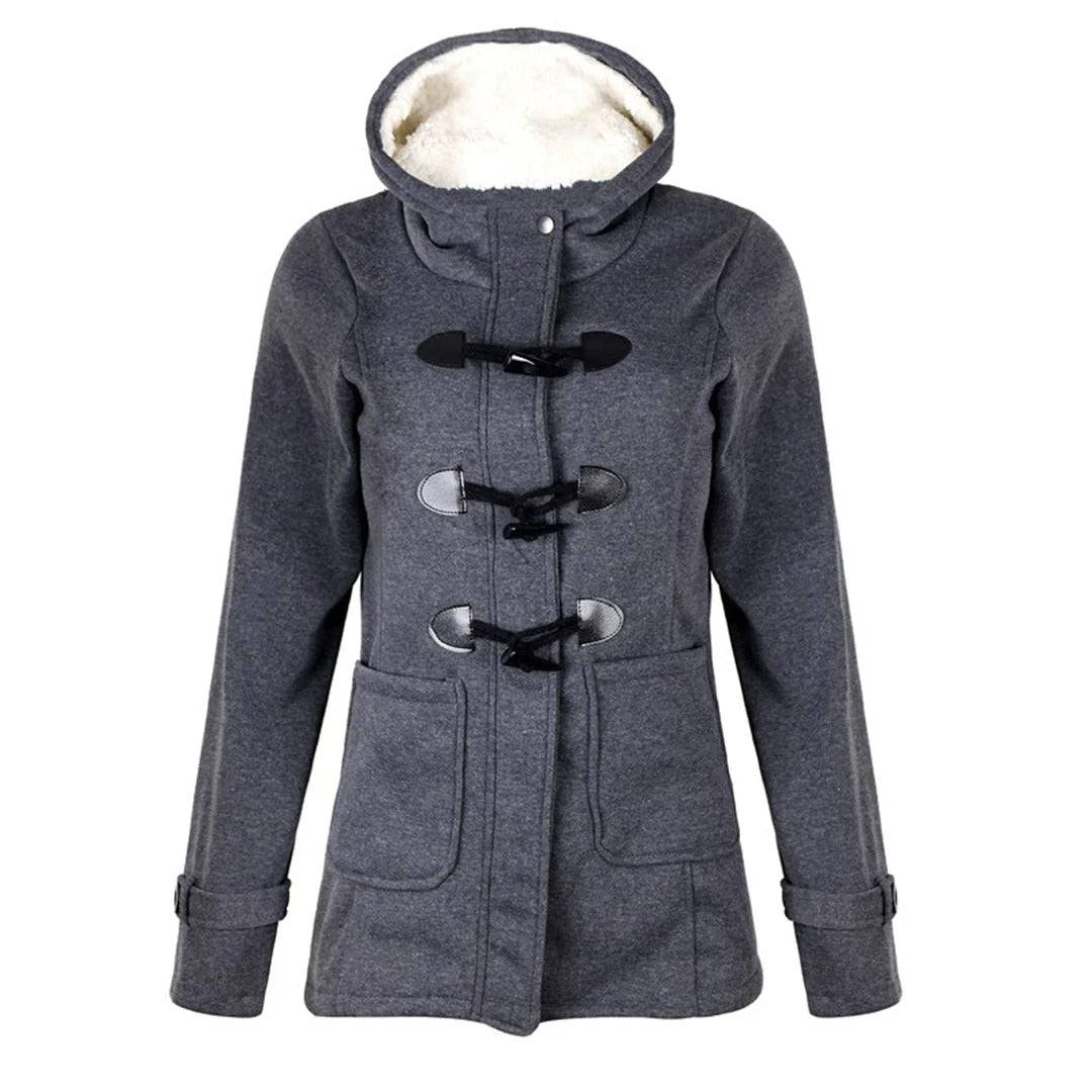 Women's Long Coat With Hood and Pockets