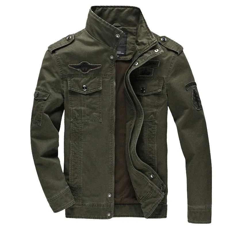 Men's Biker Jacket Leather Look Zipper Cotton