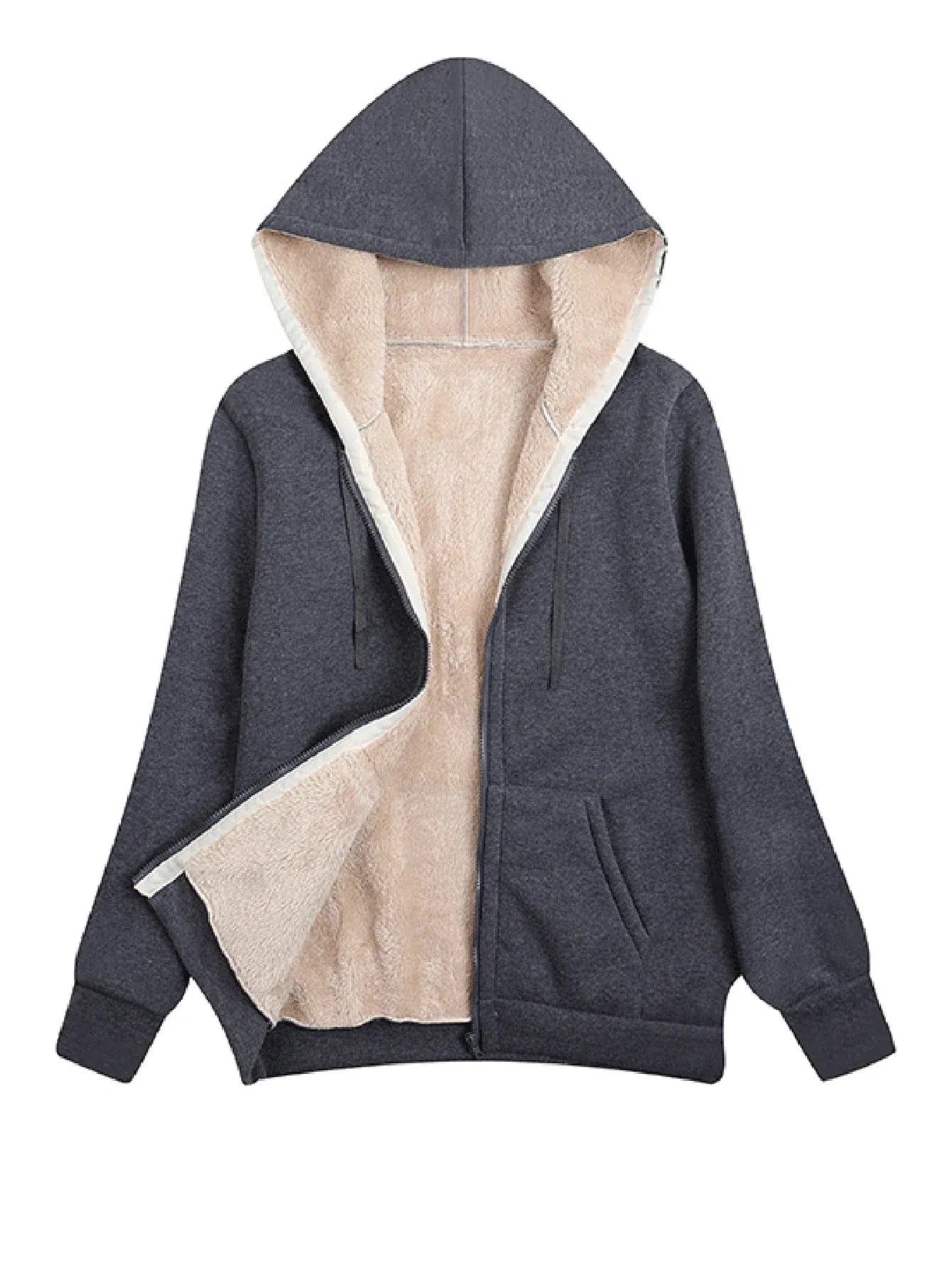 Women's Relaxed Fit Plush Fleece Jacket with Hood