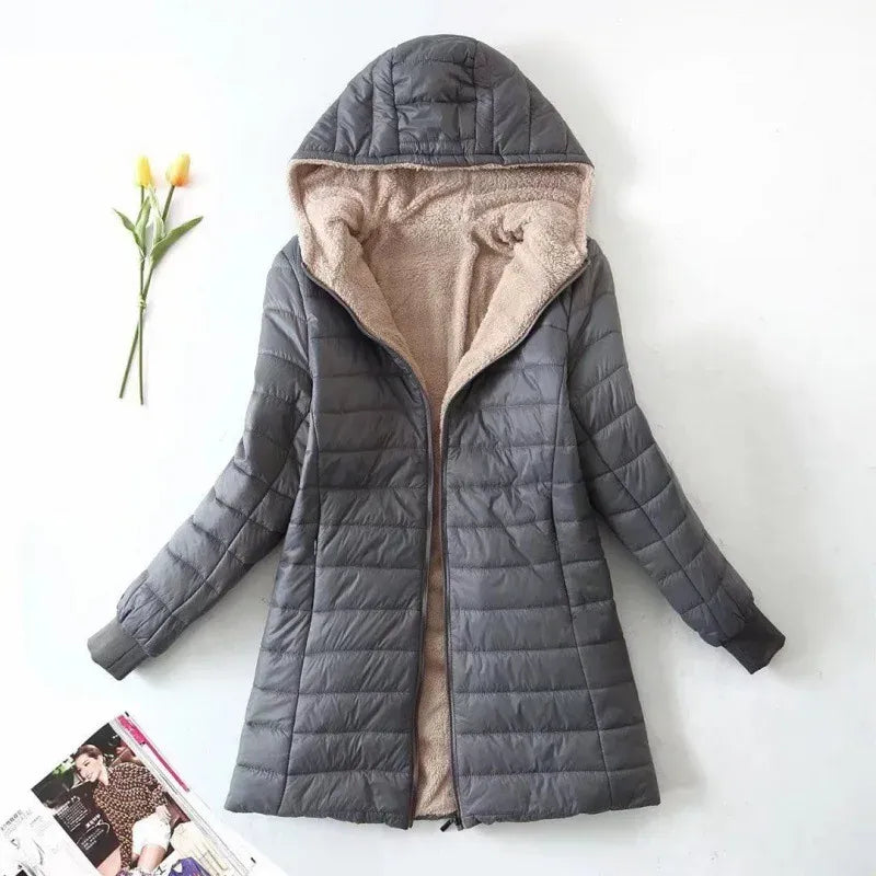 Warm Winter Dress Fleece Lining Hood