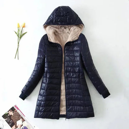 Warmes Winterkleid Fleecefutter Kapuze - IdealeKleiden