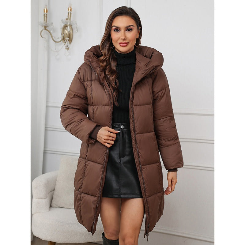 Women's Lined Slim Fit Hooded Coat