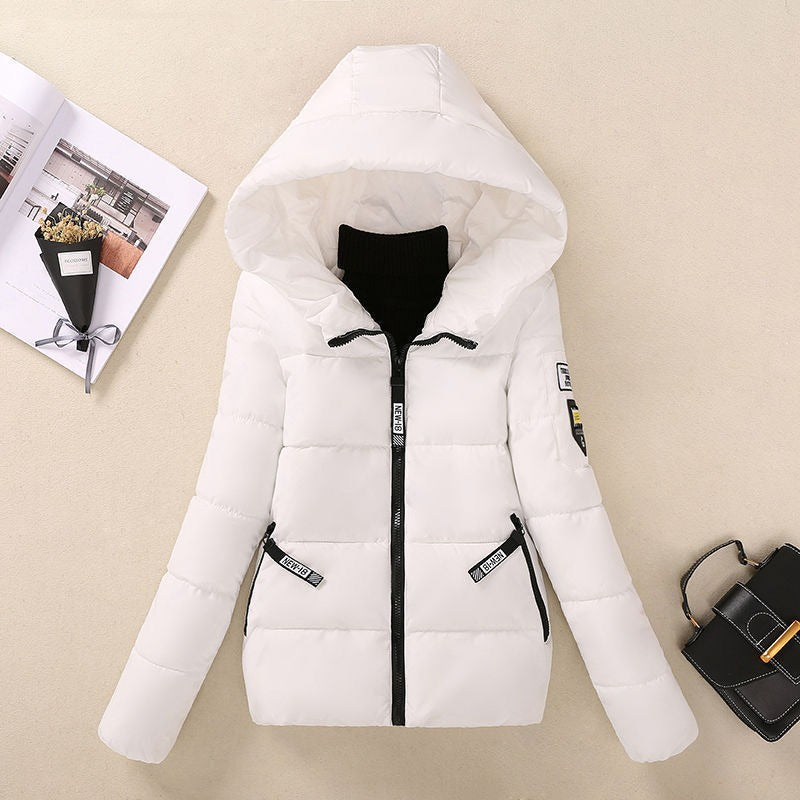 Women's Warm Quilted Winter Jacket with Hood