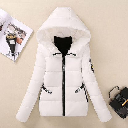 Women's Warm Quilted Winter Jacket with Hood