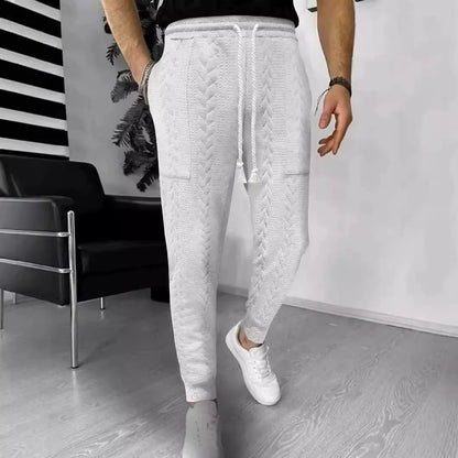 Comfortable jacquard jogger pants with a straight leg