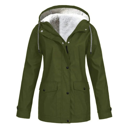 Wetterfeste Jacke mit Kapuze und Kunstfellfutter - IdealeKleiden