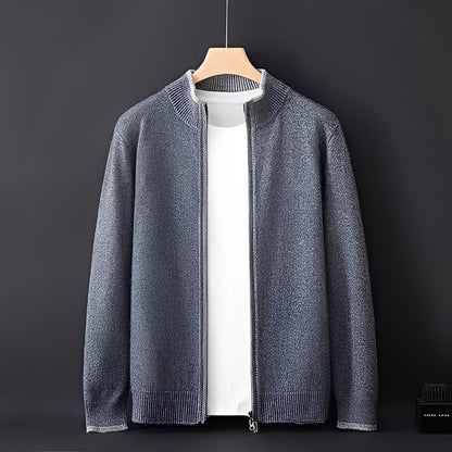 Stylish Men's Coats | Modern Cashmere Coat with Zipper