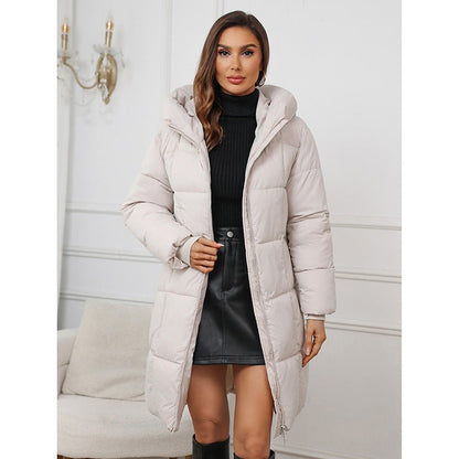Women's Lined Slim Fit Hooded Coat