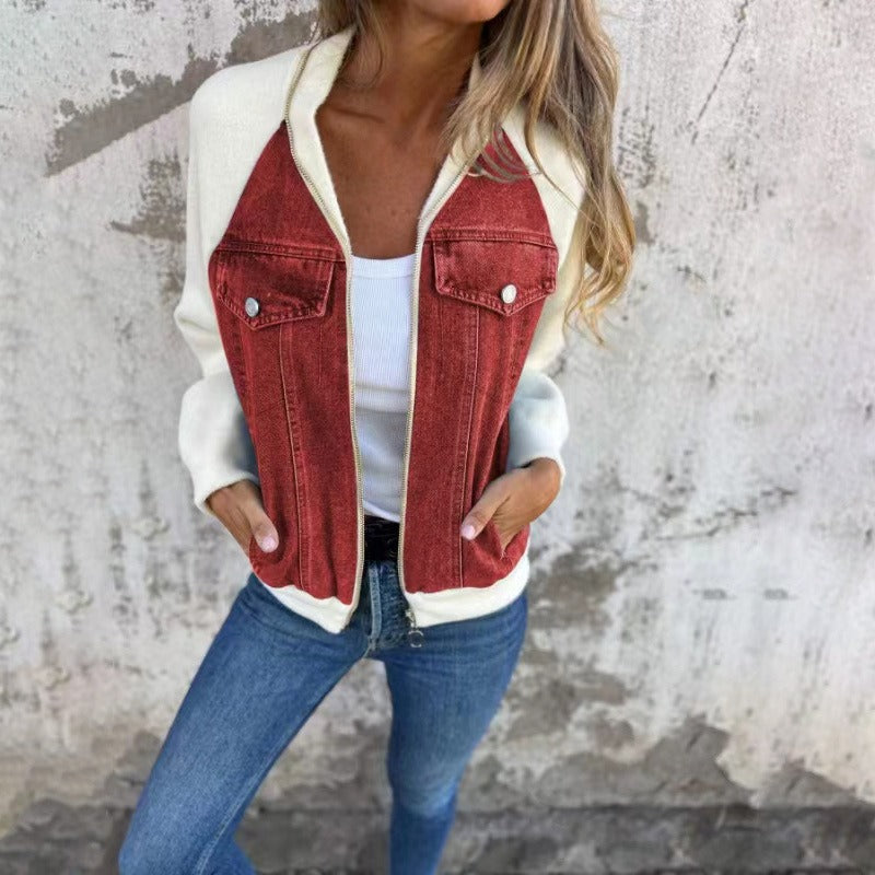 Fashionable Women's Denim Dress Loose Fit Long Sleeves