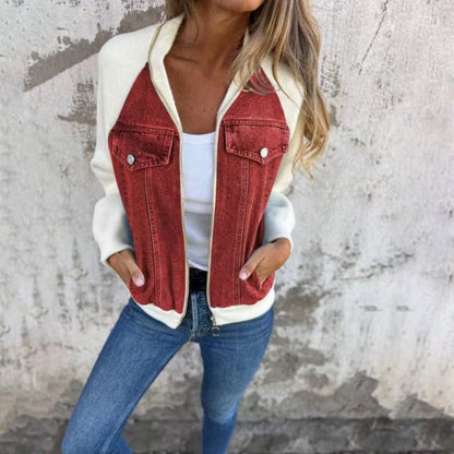 Fashionable Women's Denim Dress Loose Fit Long Sleeves