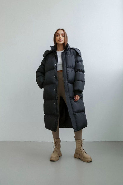 Women's Plus Size Puffer Jacket with Hood