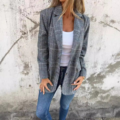 Kuschelige Strickjacke Wollmix Lockere Passform Reverskragen - IdealeKleiden