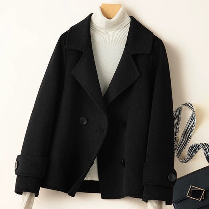 Women's Short Wool-Look Fitted Coat