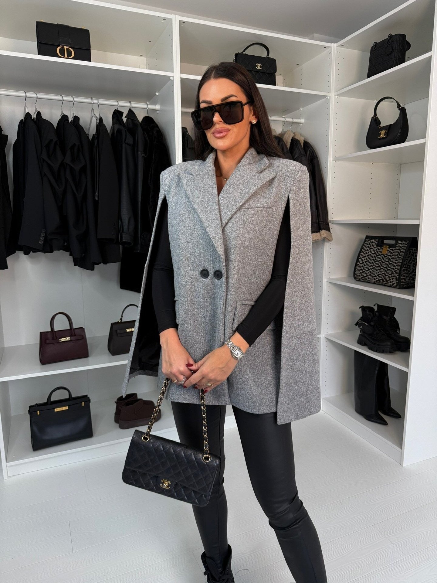 Classic Wool Cape Coat Loose Fit