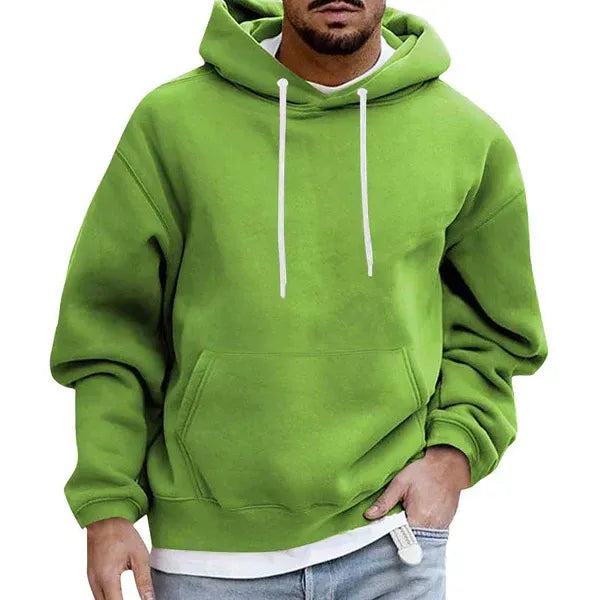 Comfortable Men's Hoodie Plus Size Soft Cotton Kangaroo Pocket Hood