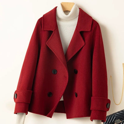 Women's Short Wool-Look Fitted Coat