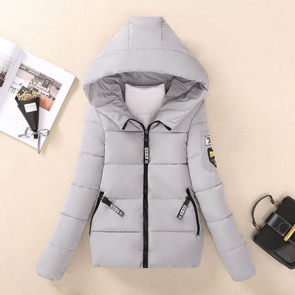 Women's Warm Quilted Winter Jacket with Hood