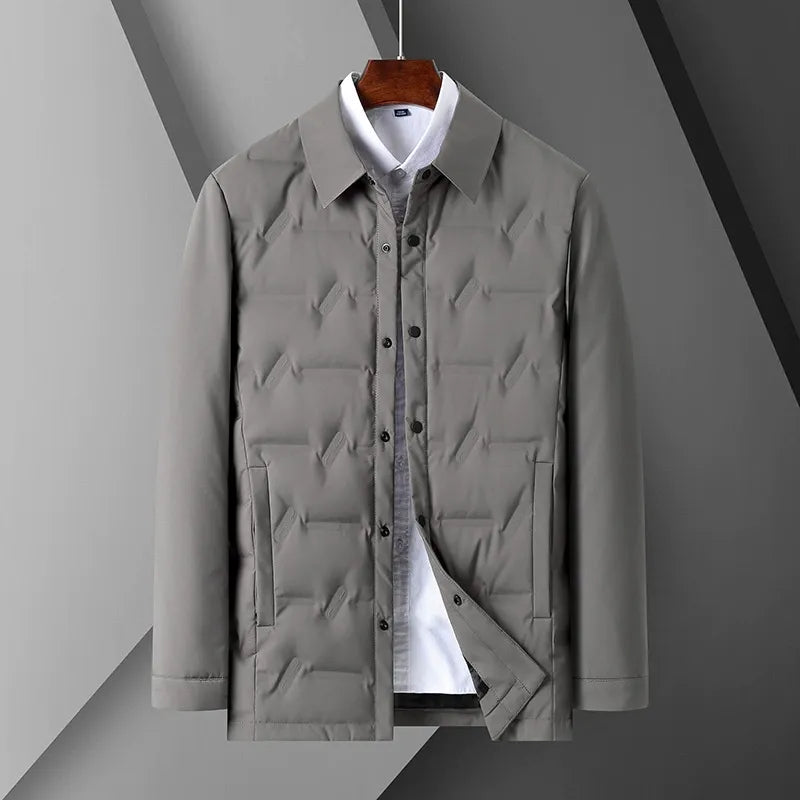 Down Jacket Slim Fit Modern Button Closure Quilted Jacket