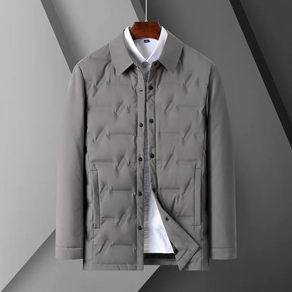 Down Jacket Slim Fit Modern Button Closure Quilted Jacket
