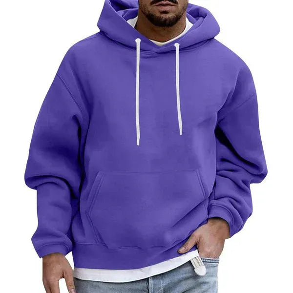 Comfortable Men's Hoodie Plus Size Soft Cotton Kangaroo Pocket Hood