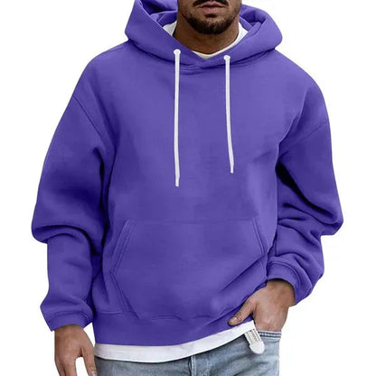 Comfortable Men's Hoodie Plus Size Soft Cotton Kangaroo Pocket Hood