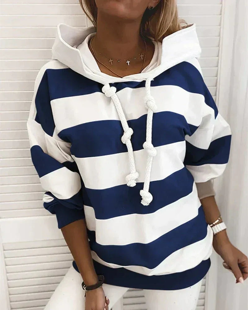 Kapuzenpullover XXL Oversized Striped Sportlich - IdealeKleiden