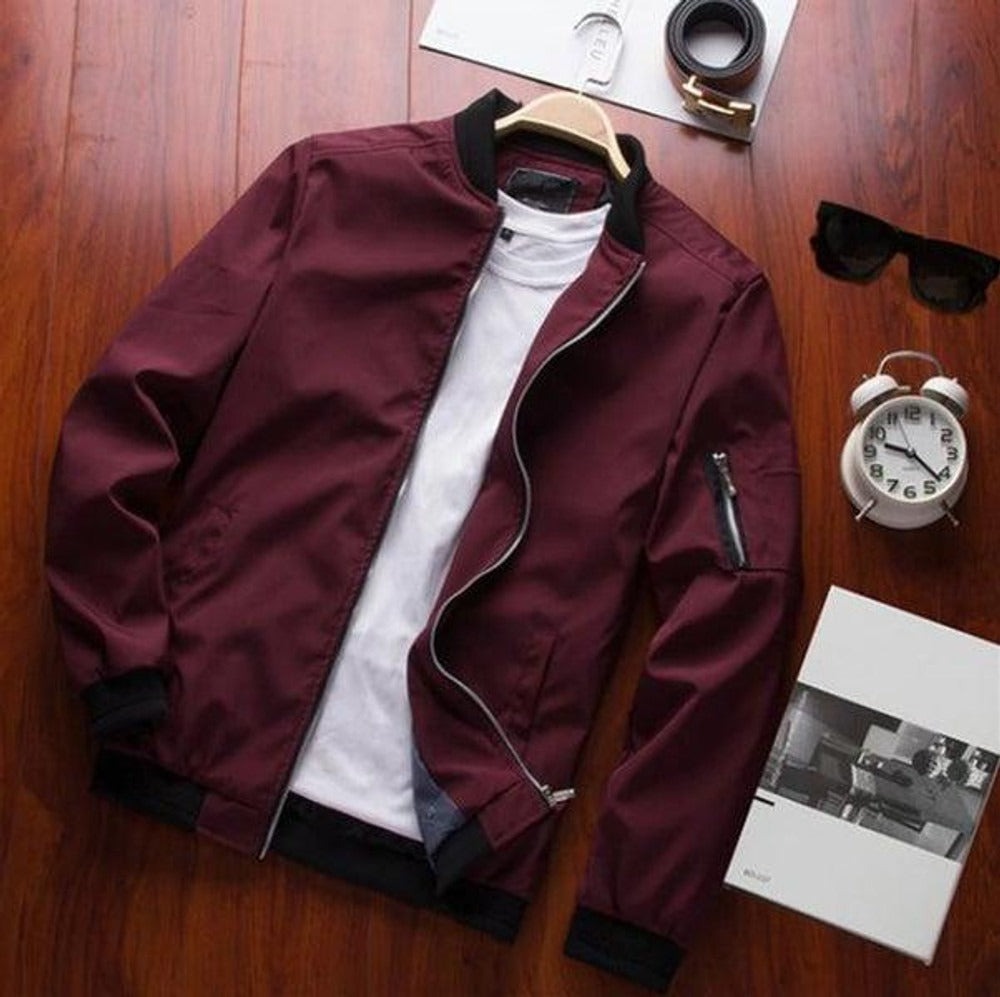 Stylish Bomber Jacket Windproof Sporty