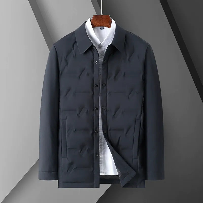 Down Jacket Slim Fit Modern Button Closure Quilted Jacket