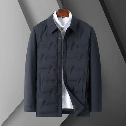 Down Jacket Slim Fit Modern Button Closure Quilted Jacket