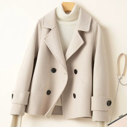 Women's Short Wool-Look Fitted Coat