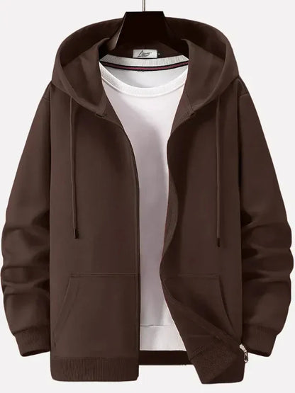 Kapuzenpullover mit Reißverschluss und Vordertaschen - IdealeKleiden