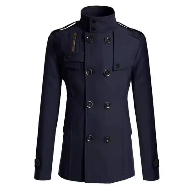 Men's Wool Slim Fit Military Look Coat