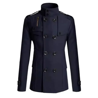 Men's Wool Slim Fit Military Look Coat
