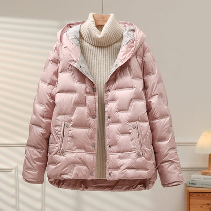 Practical Dress | Quilted Fabric Hooded Dress With Snap Fasteners